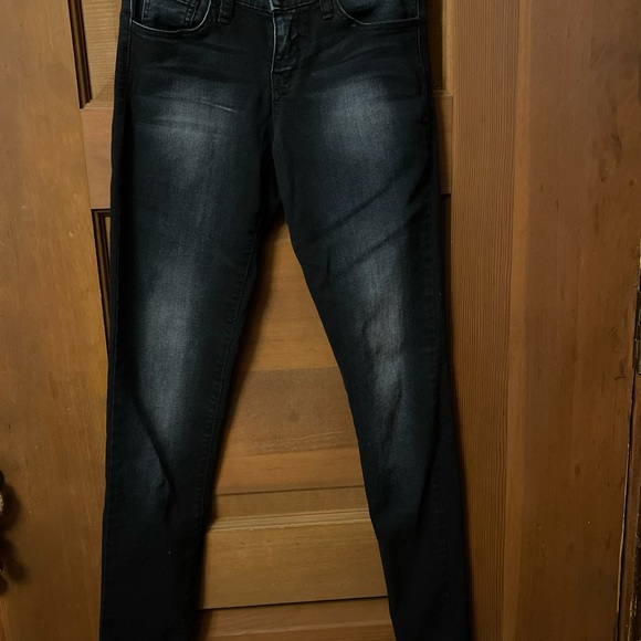 FLYING MONKEY Size 25 - G1034R Dark Wash Low Rise Skinny Stretch Blue Jeans EUC - Picture 3 of 5